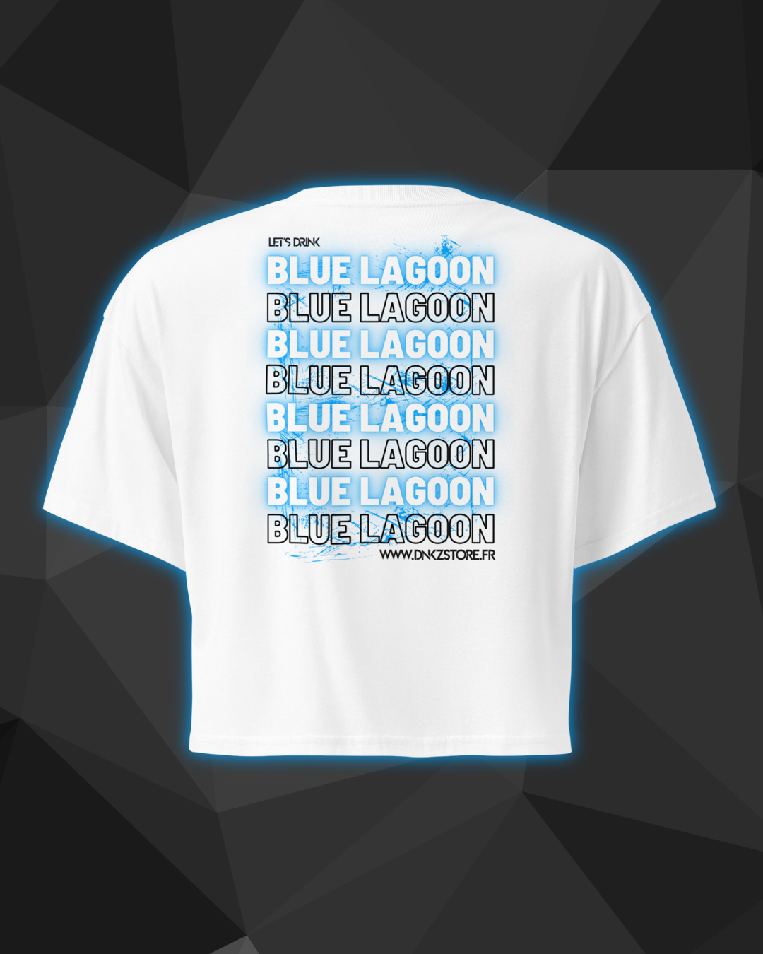 Crop Top DNKZ Multiply "Blue Lagoon" — face, crop top femme cocktail bartender streetwear