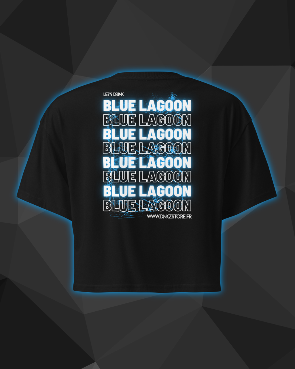 Crop Top DNKZ Multiply "Blue Lagoon" — dos, crop top barmaid France