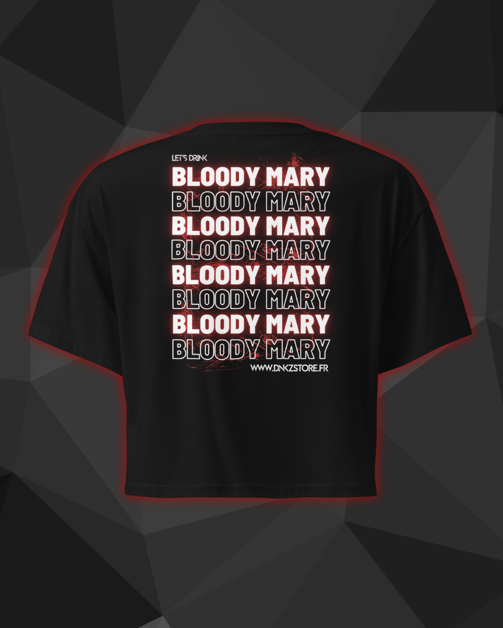 Crop Top DNKZ Multiply "Bloody Mary" — face, crop top femme cocktail bartender streetwear