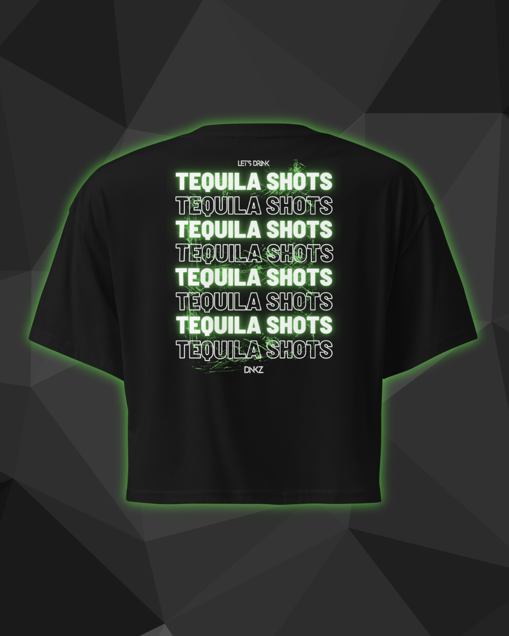 Crop Top DNKZ Multiply "Tequila Shots" — face, crop top femme cocktail bartender streetwear