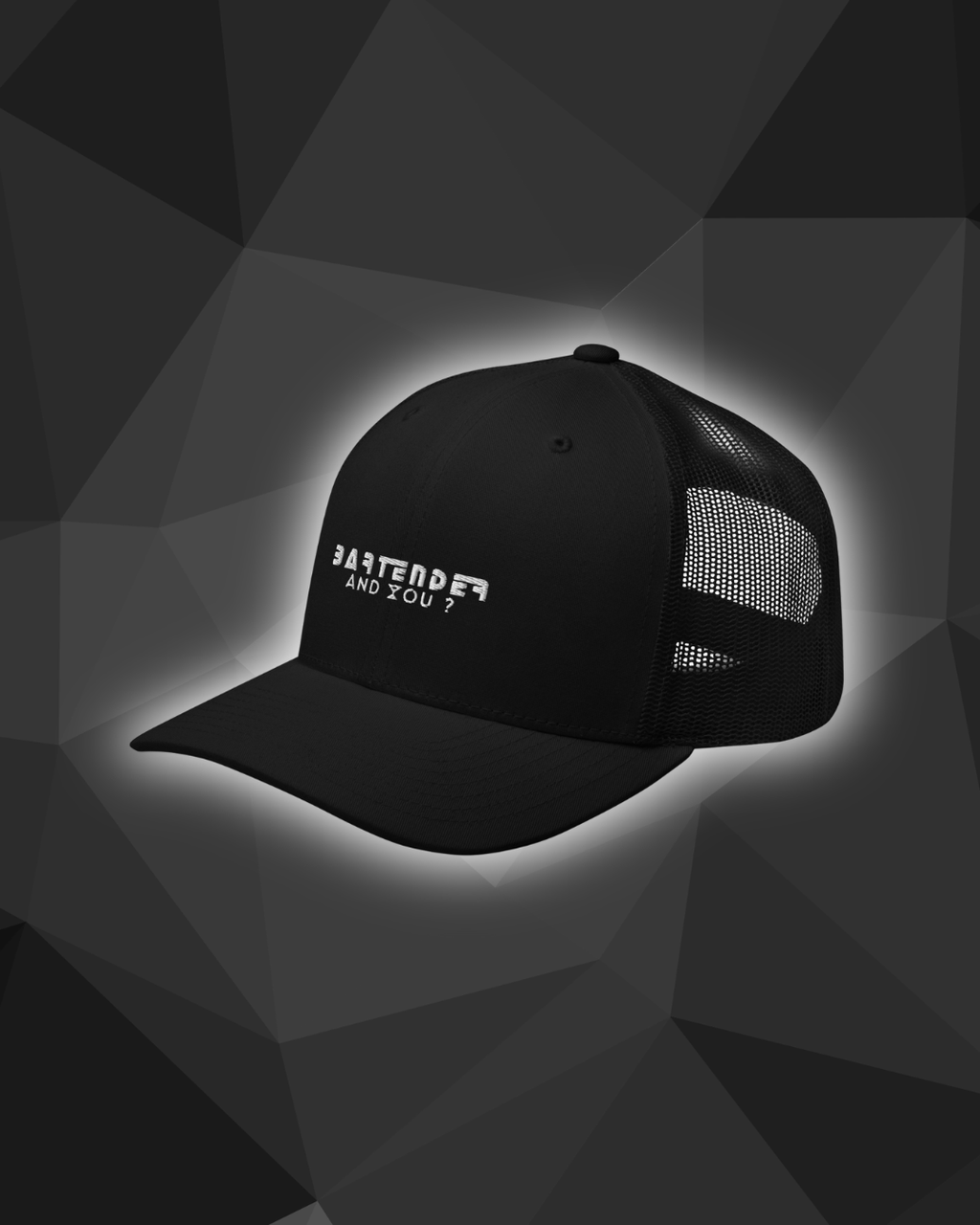 Casquette DNKZ Crew Bartender & You "White" — côté, casquette barman barmaid
