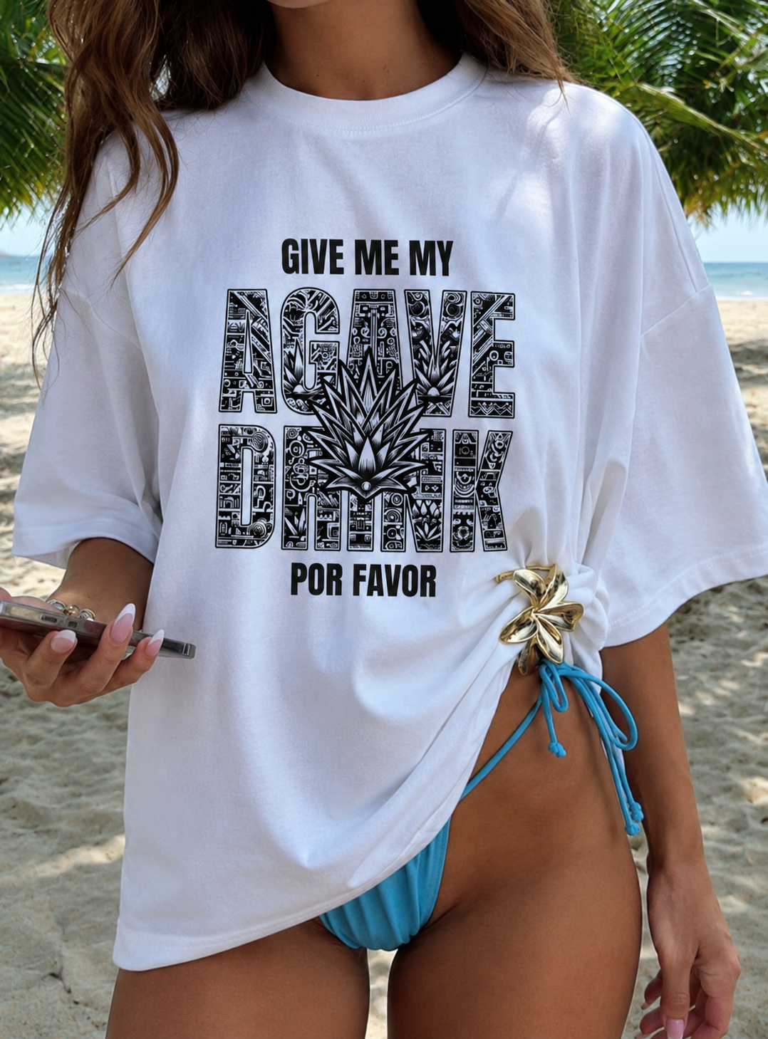 T-shirt DNKZ Lifestyle "Agave Drink Black" — dos, tshirt barman barmaid France