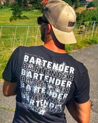 T-shirt DNKZ Crew Bartender White — photo lifestyle barman professionnel