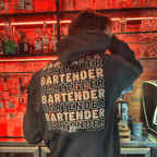 Hoodie DNKZ Crew Bartender Red — photo lifestyle bartender professionnel