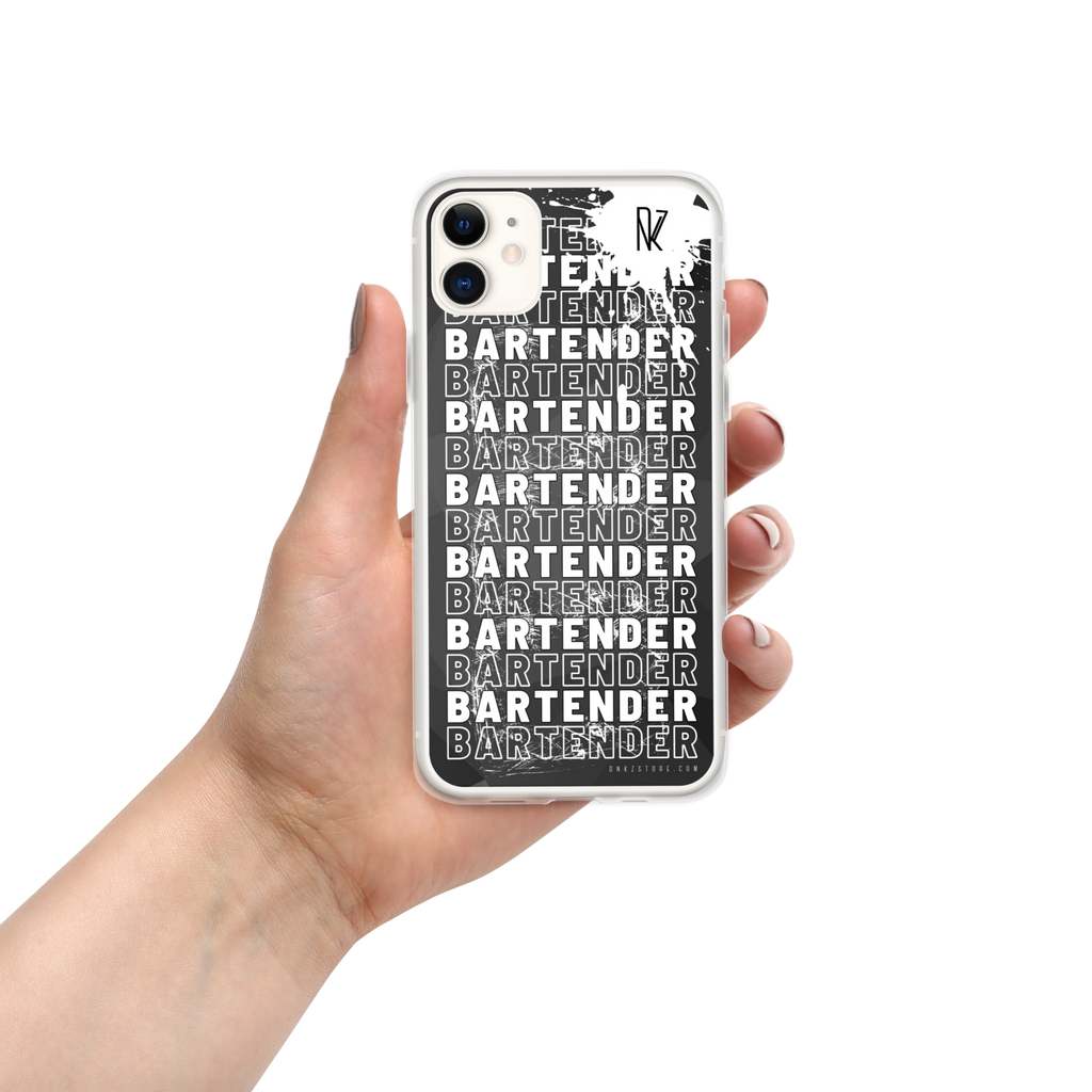 DNKZ coque iPhone bartender blanc — accessoire barman marque française