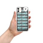 DNKZ coque iPhone bartender bleu — accessoire barman marque française