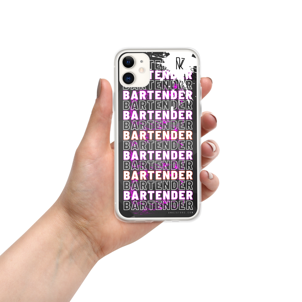 DNKZ coque iPhone bartender violet — accessoire barman marque française
