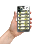 Coque iPhone DNKZ motif Crew Bartender jaune — barman bartender streetwear