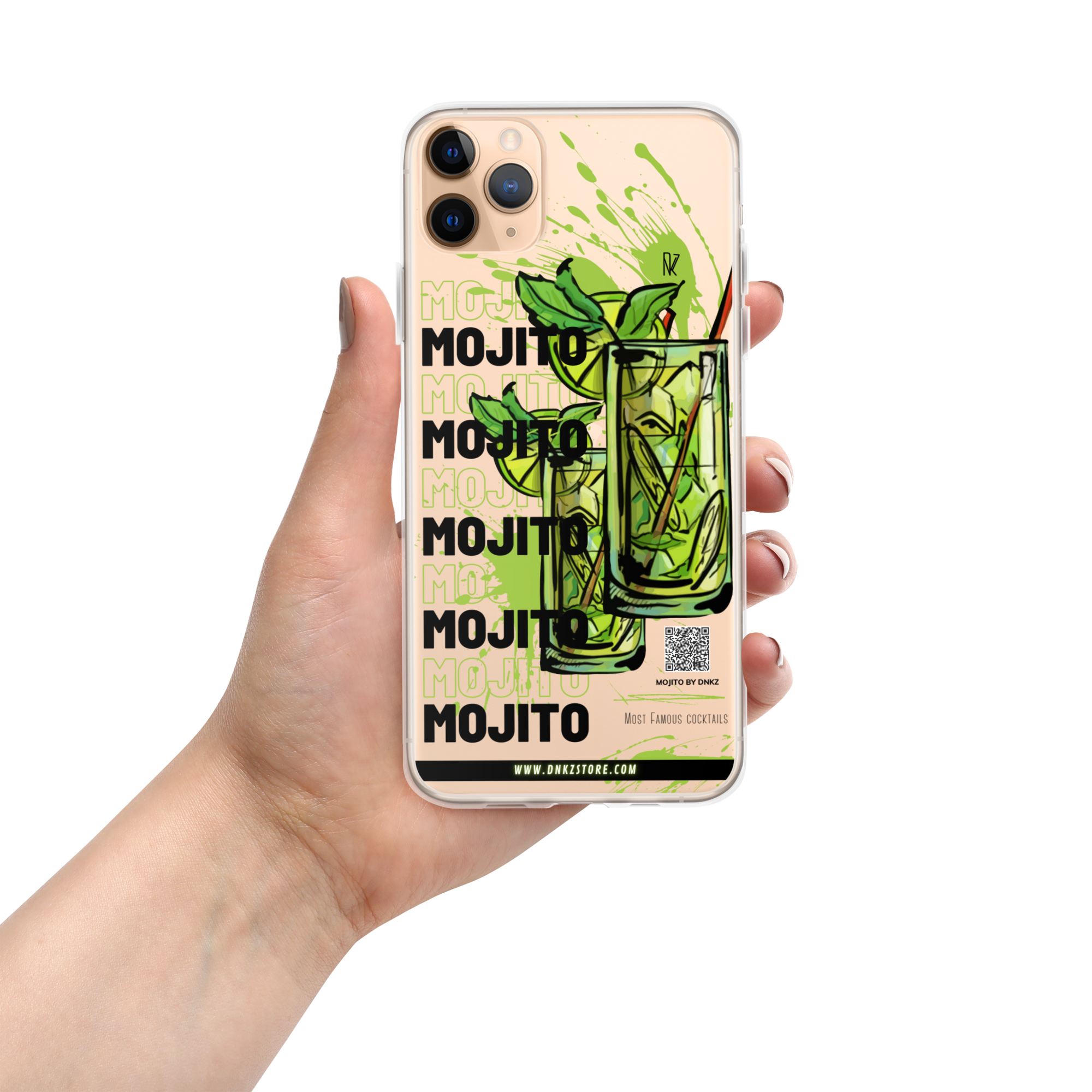 Coque iPhone DNKZ Most Famous Cocktails "Mojito" — protection iPhone barman barmaid France