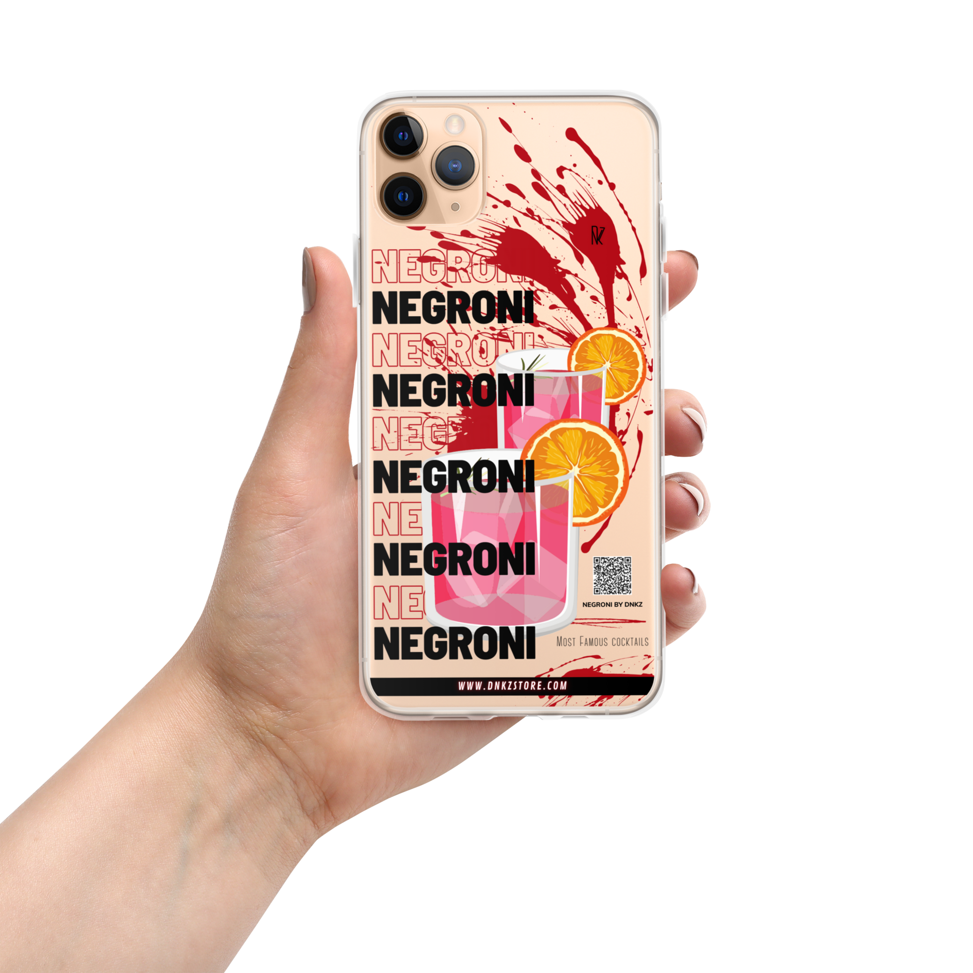 Coque iPhone DNKZ Most Famous Cocktails "Negroni" — protection iPhone barman barmaid France
