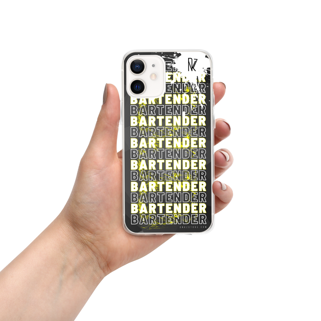 DNKZ coque iPhone jaune — bartender lifestyle streetwear France