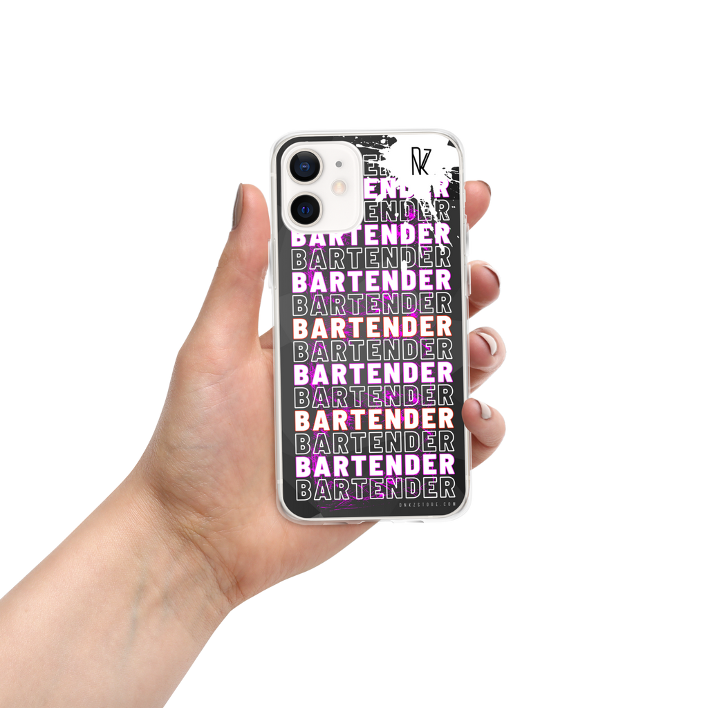 Coque iPhone DNKZ Crew Bartender violet — protection barman cocktail streetwear