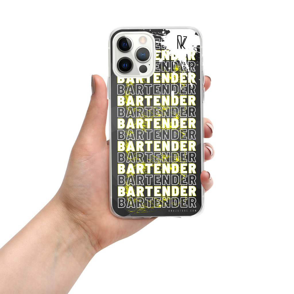 Streetwear DNKZ coque iPhone jaune — barman cocktail France bartender