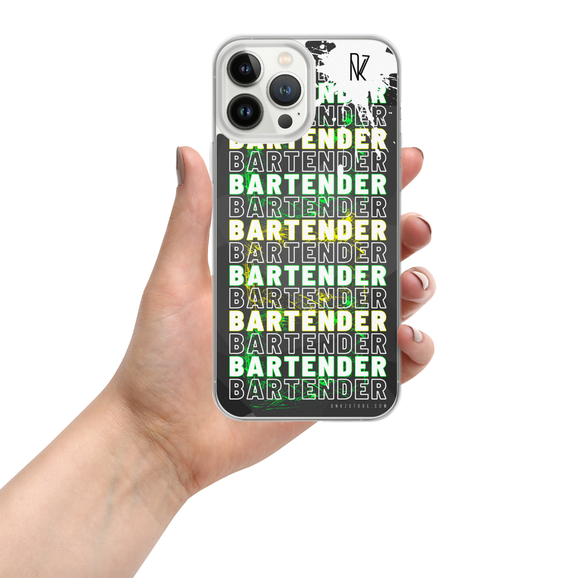 Coque pour iPhone® DNKZ Crew Bartender - "Green & Yellow"