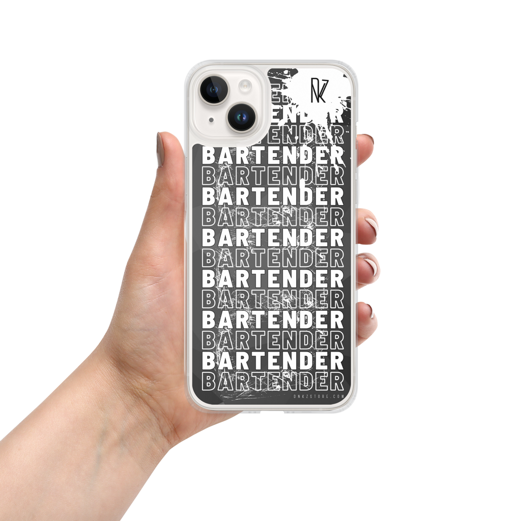 Coque iPhone DNKZ Crew Bartender blanc — bartender lifestyle accessoire