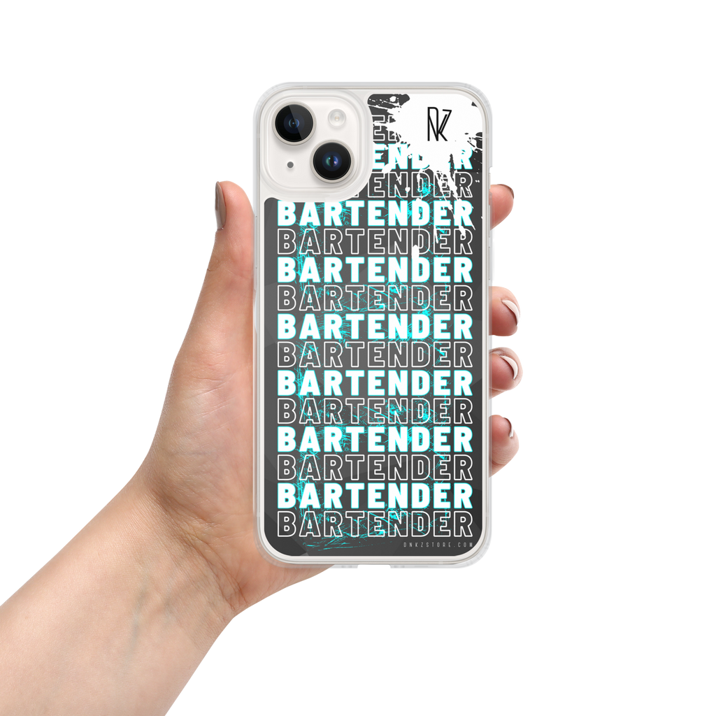 Coque iPhone DNKZ Crew Bartender bleu — bartender lifestyle accessoire