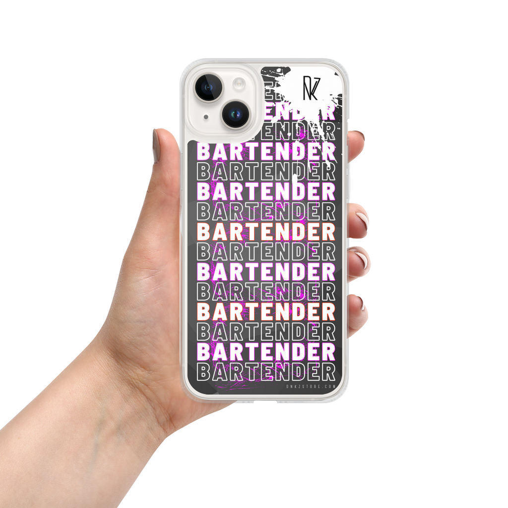 Coque iPhone DNKZ Crew Bartender violet — bartender lifestyle accessoire