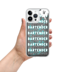 Coque iPhone DNKZ Crew Bartender bleu — accessoire barman bartender streetwear
