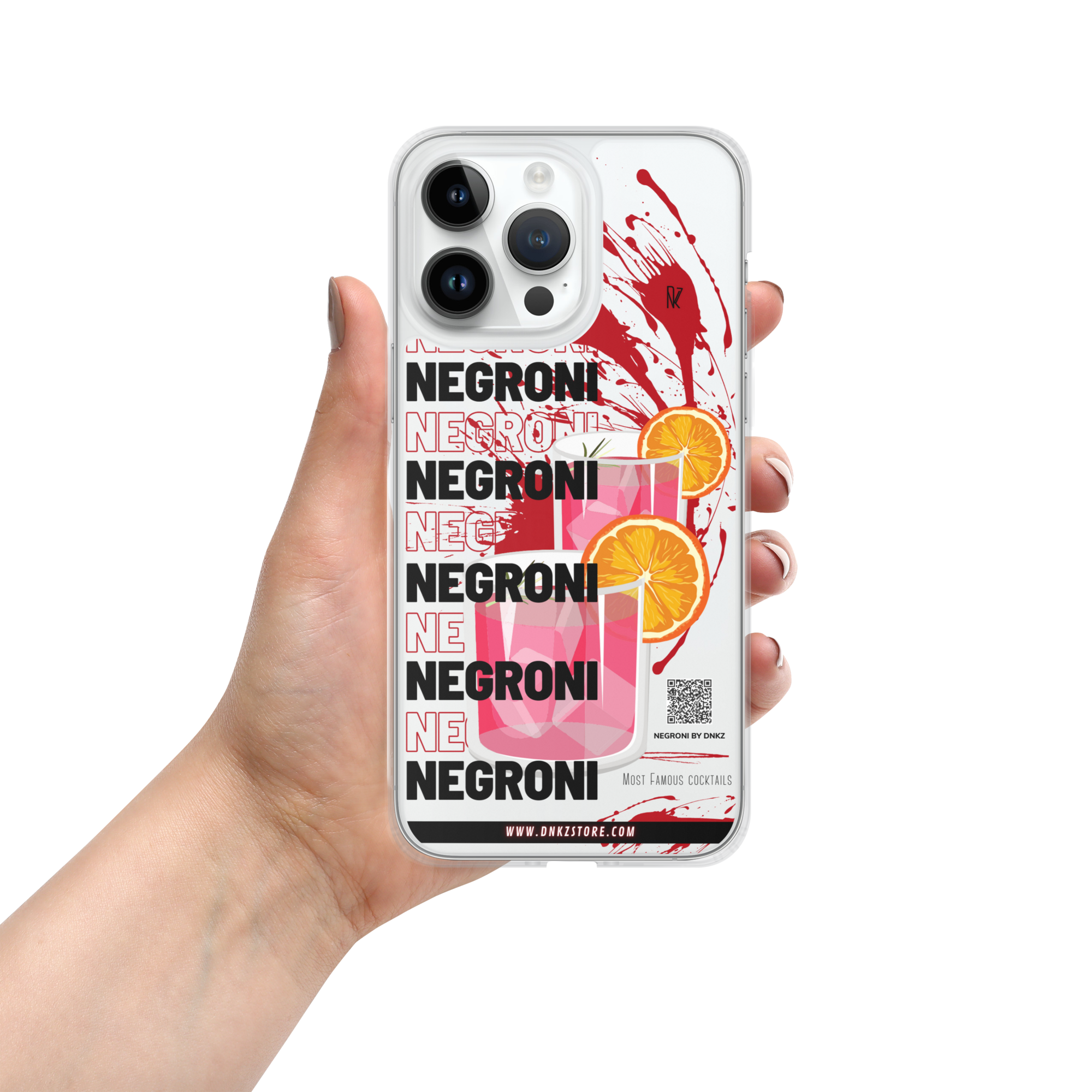 Coque iPhone DNKZ Most Famous Cocktails "Negroni" — accessoire barman bartender cocktail streetwear