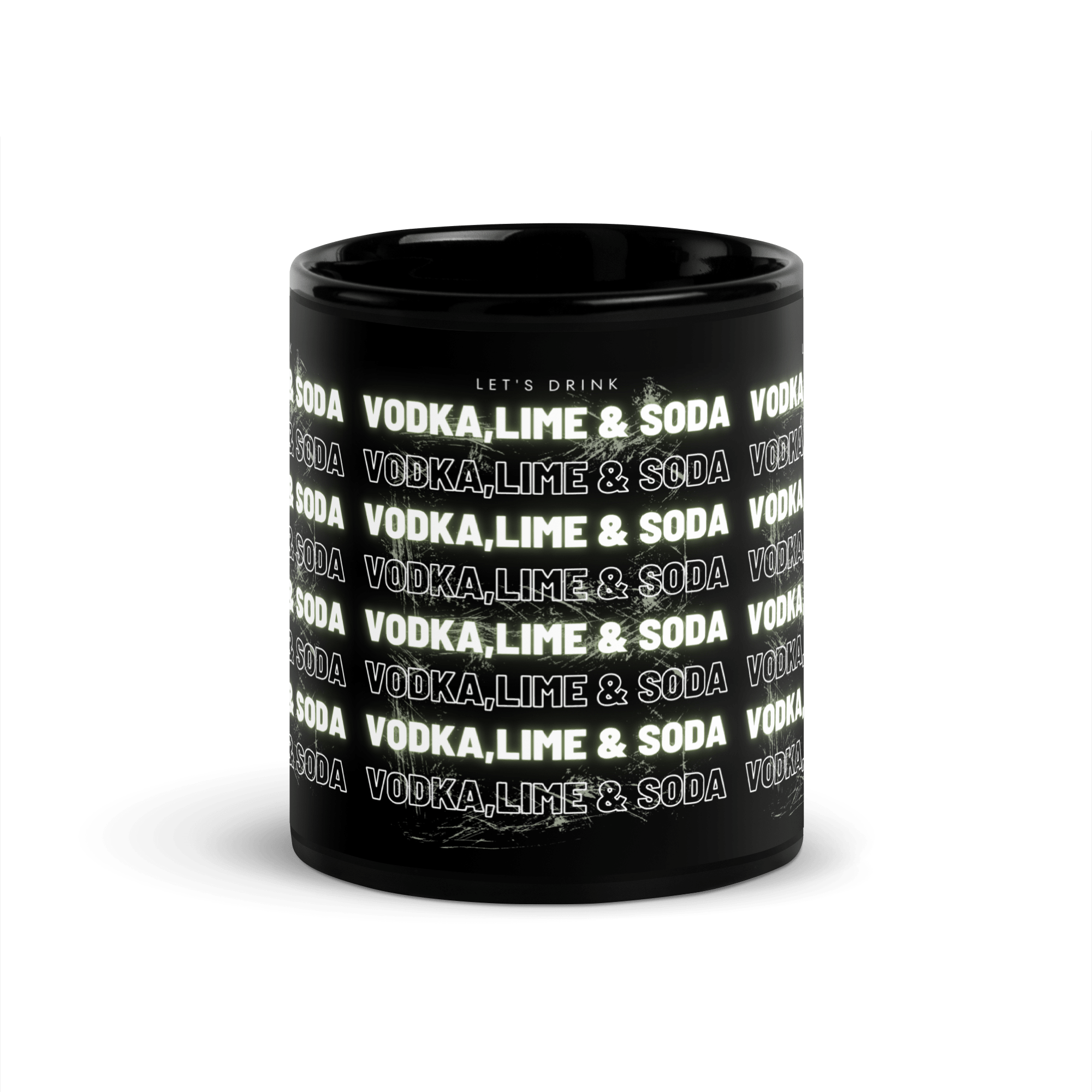 Mug noir DNKZ Multiply - "Vodka,Lime & Soda" - DNKZSTORE - Drinkz Wear Online Store
