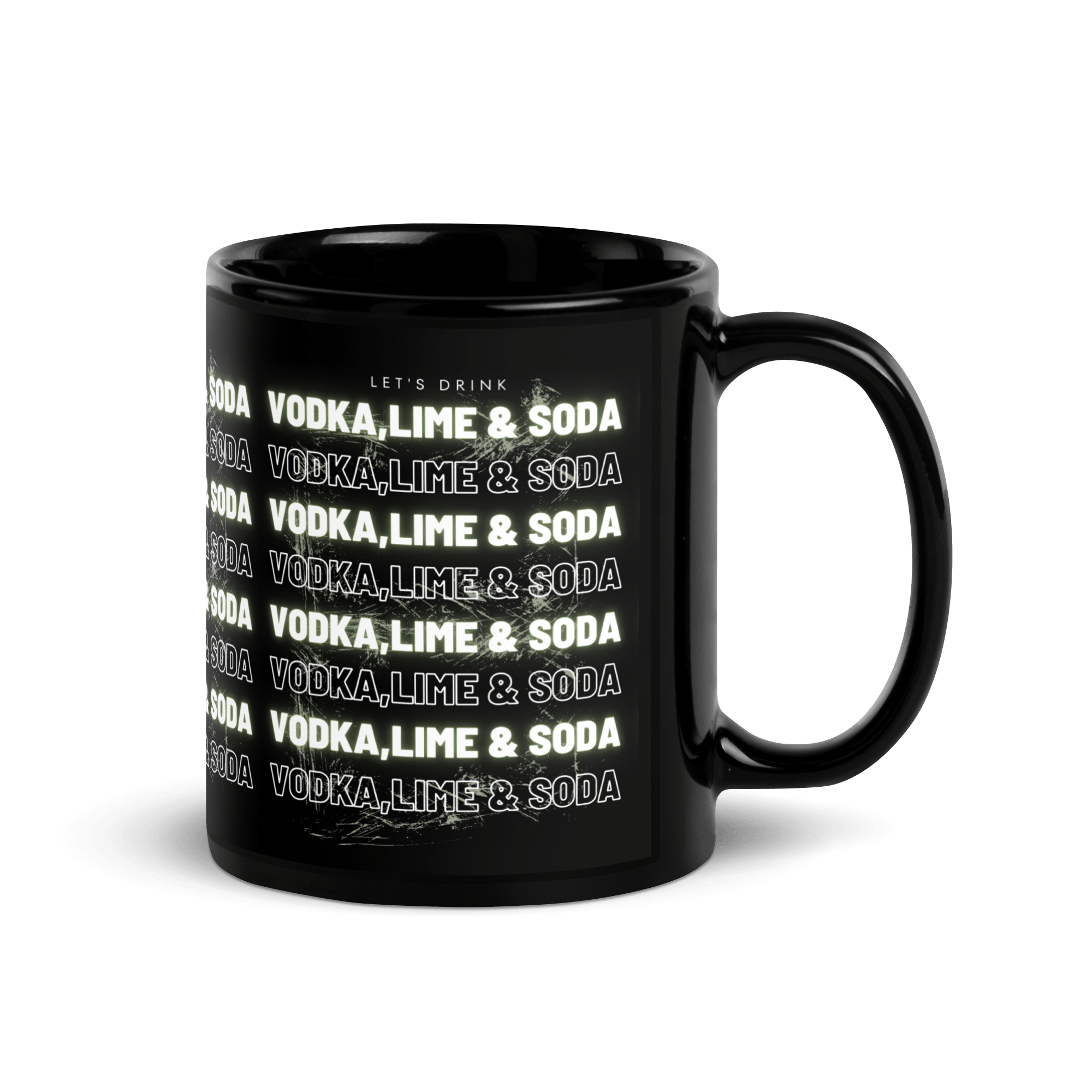 Mug noir DNKZ Multiply - "Vodka,Lime & Soda" - DNKZSTORE - Drinkz Wear Online Store