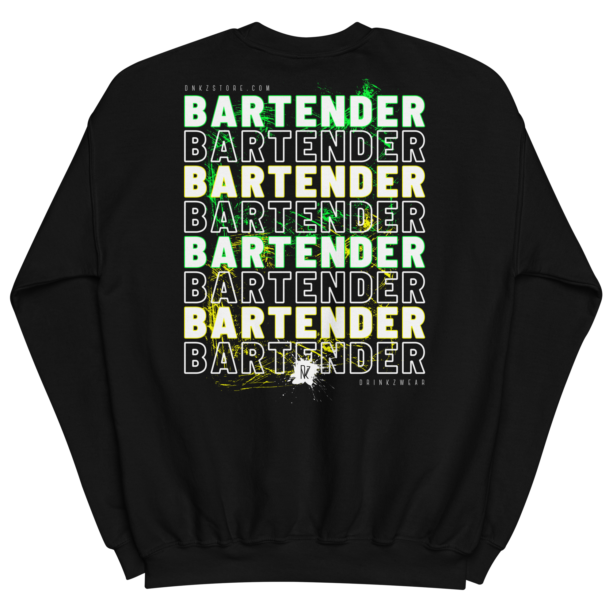 Sweatshirt DNKZ Crew Bartender - "Green & Yellow"