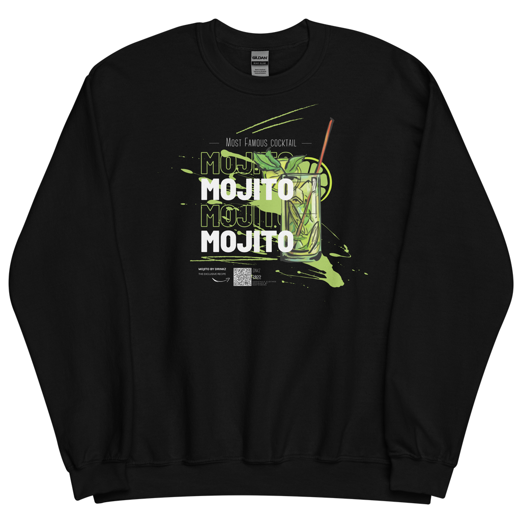 Sweatshirt DNKZ Most Famous Cocktails "Mojito" — face, sweat col rond bartender cocktail streetwear