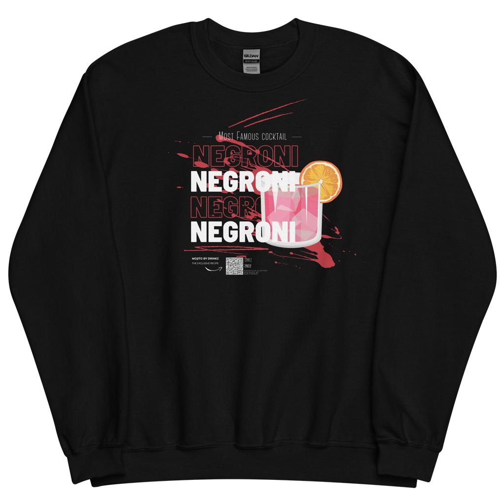 Sweatshirt DNKZ Most Famous Cocktails "Negroni" — face, sweat col rond bartender cocktail streetwear