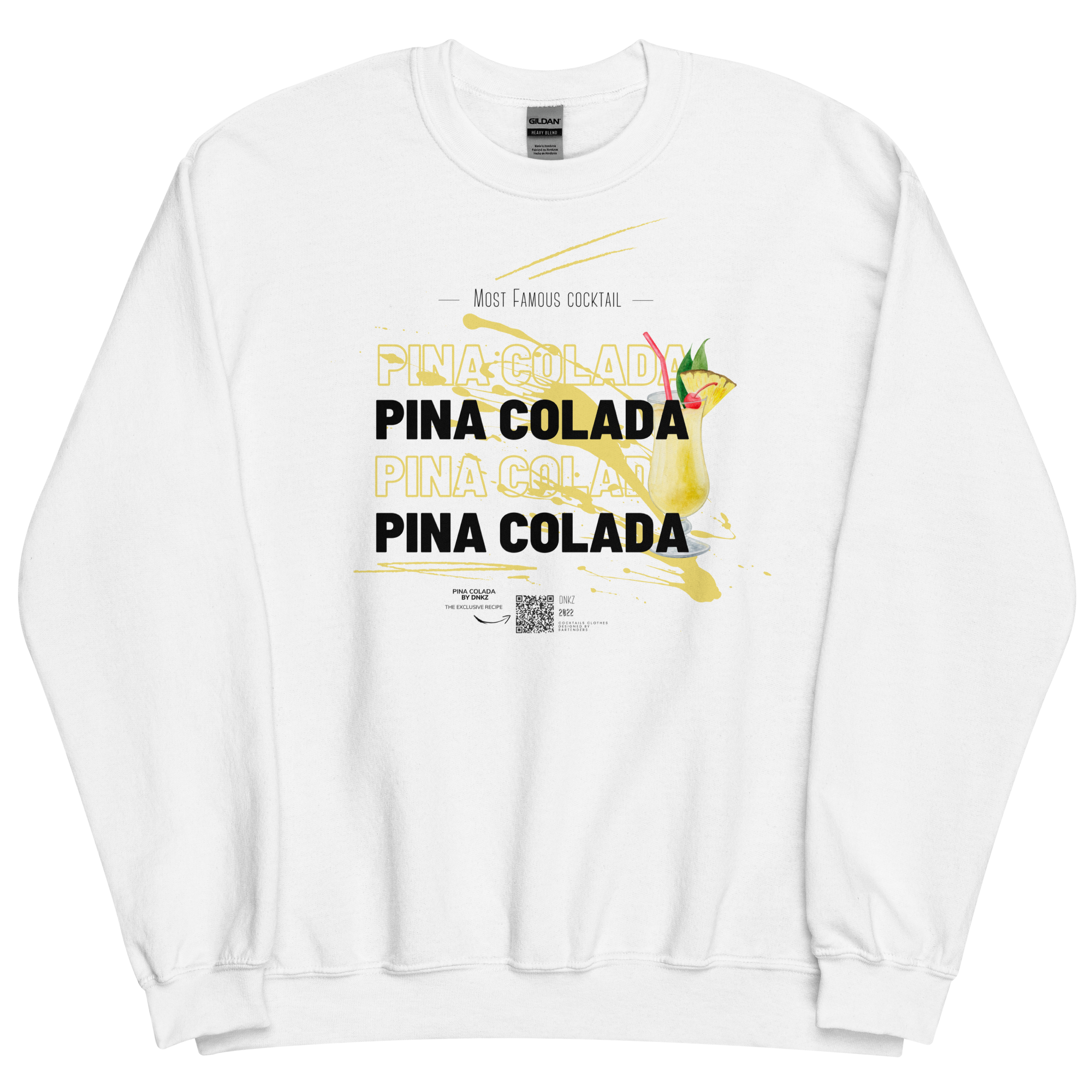 Sweatshirt DNKZ Most Famous Cocktails "Pina Colada" — dos, sweatshirt barman barmaid France