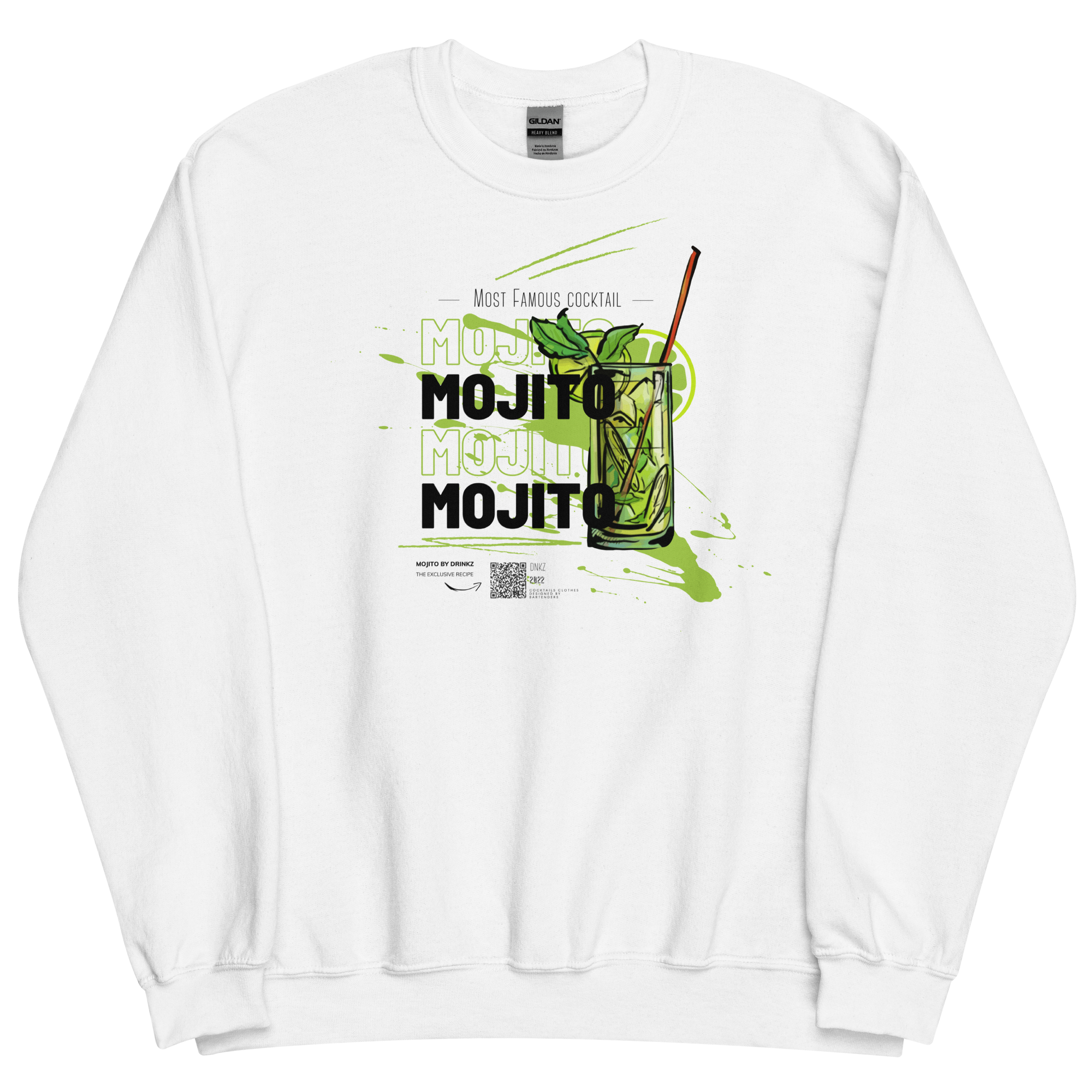 Sweatshirt DNKZ Most Famous Cocktails "Mojito" — dos, sweatshirt barman barmaid France