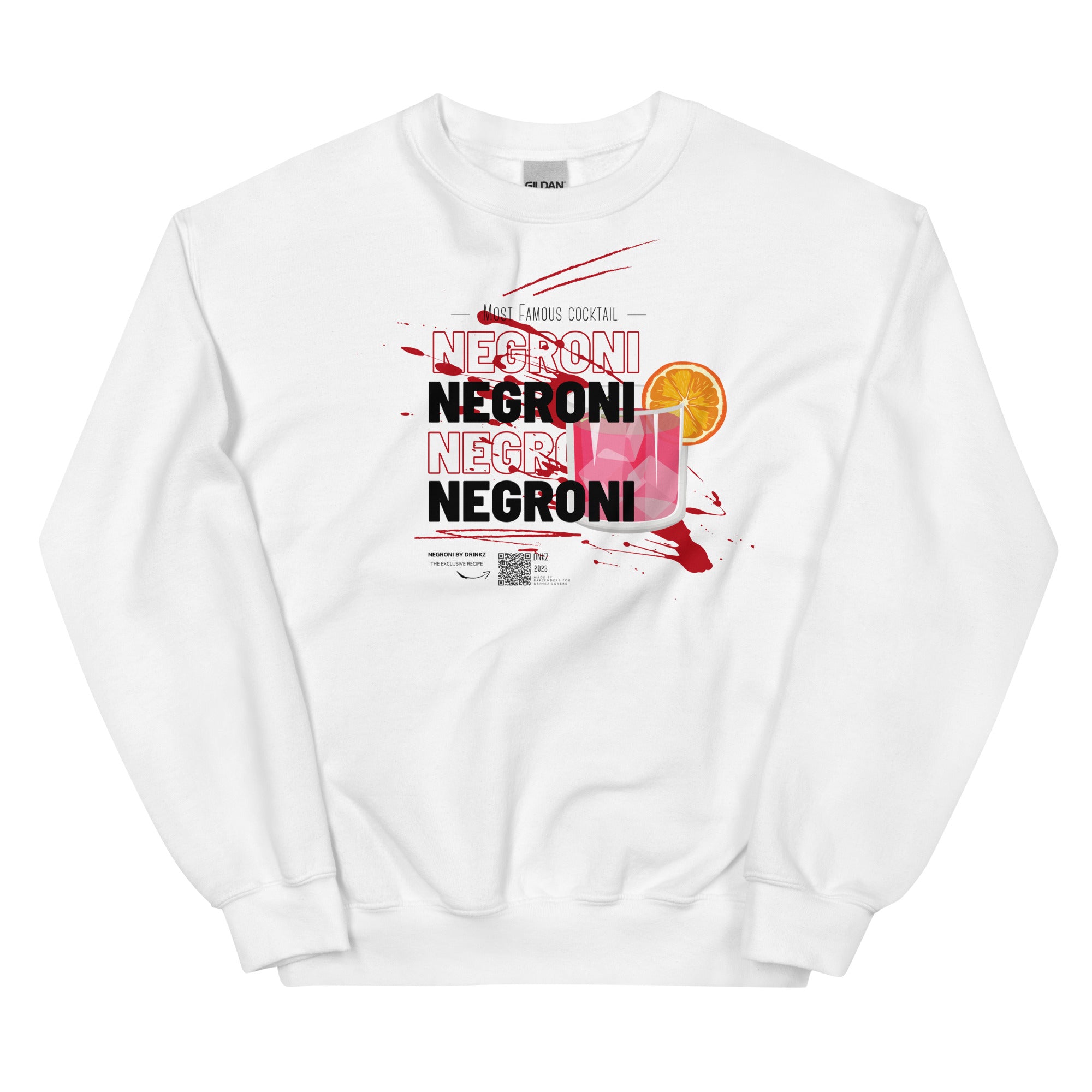 Sweatshirt DNKZ Most Famous Cocktails "Negroni" — dos, sweatshirt barman barmaid France