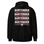 Hoodie DNKZ Crew Bartender Red — dos, sweat capuche rouge bartender streetwear