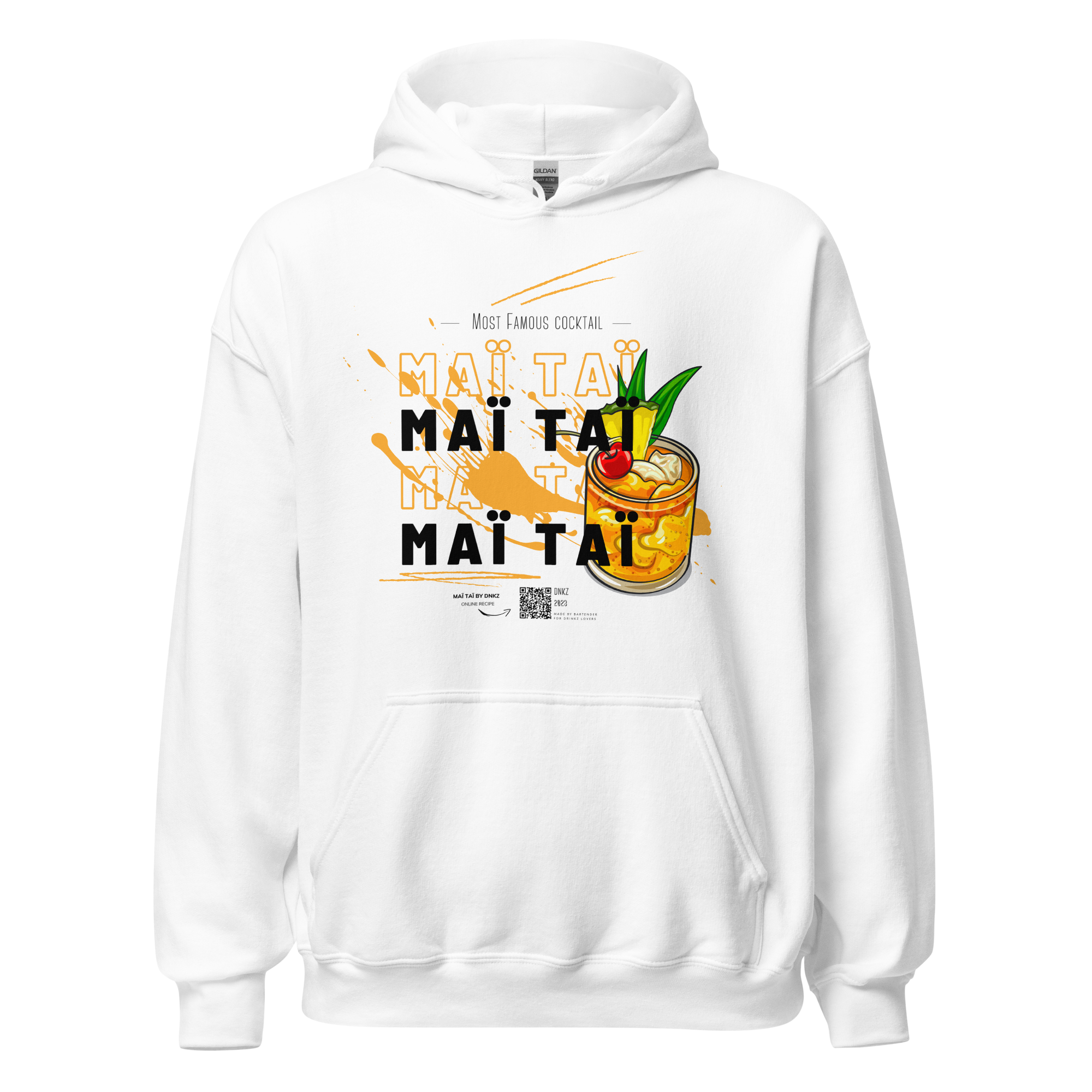 Hoodie DNKZ Most Famous Cocktails "Maï Taï" — dos, hoodie barman barmaid France