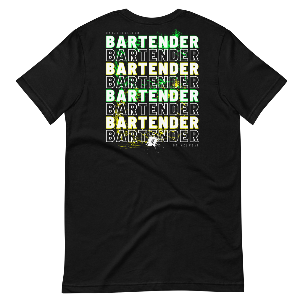 T-shirt DNKZ Crew Bartender "Green & Yellow" — face, tshirt barman barmaid bartender streetwear