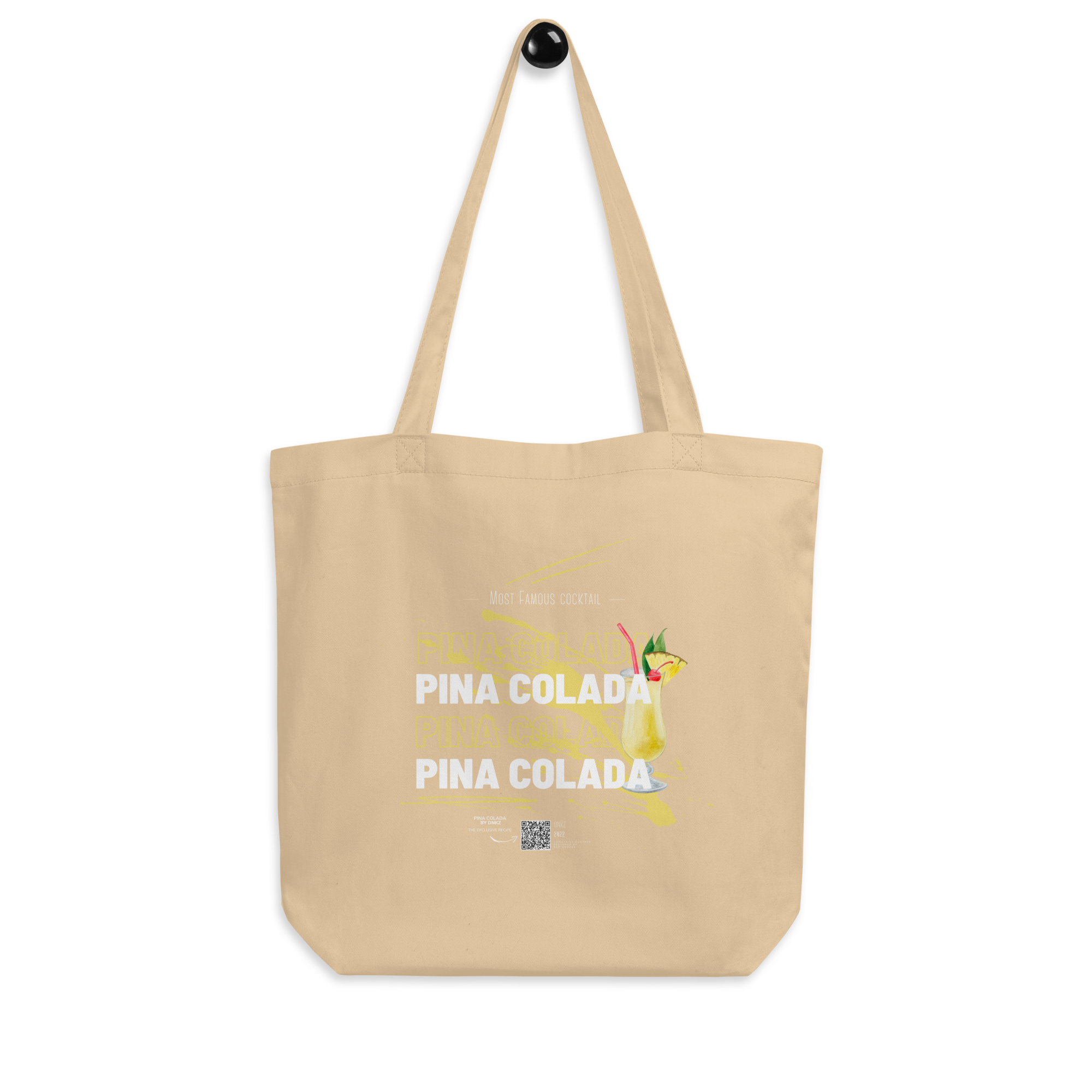 Tote Bag DNKZ Most Famous Cocktails "Pina Colada" — accessoire barman barmaid France