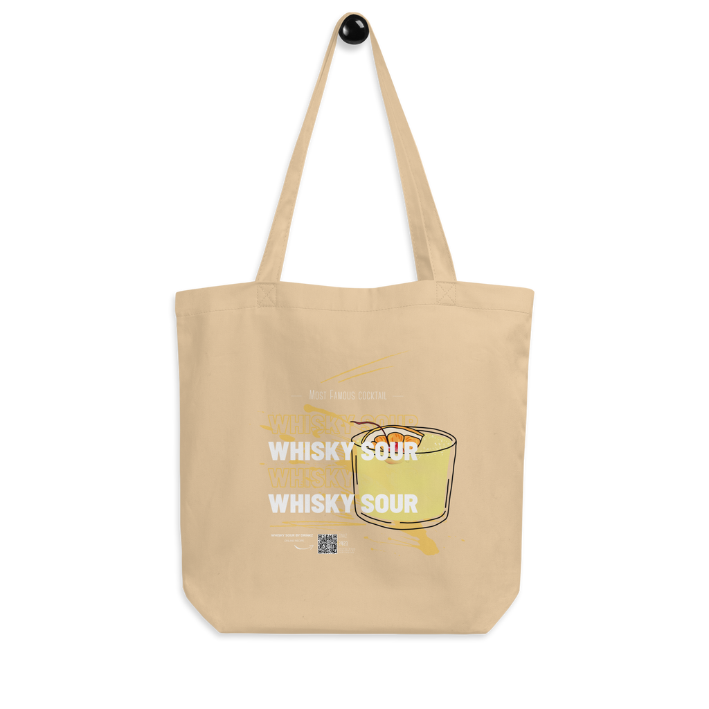 Tote Bag DNKZ Most Famous Cocktails "Whisky Sour" — accessoire barman barmaid France