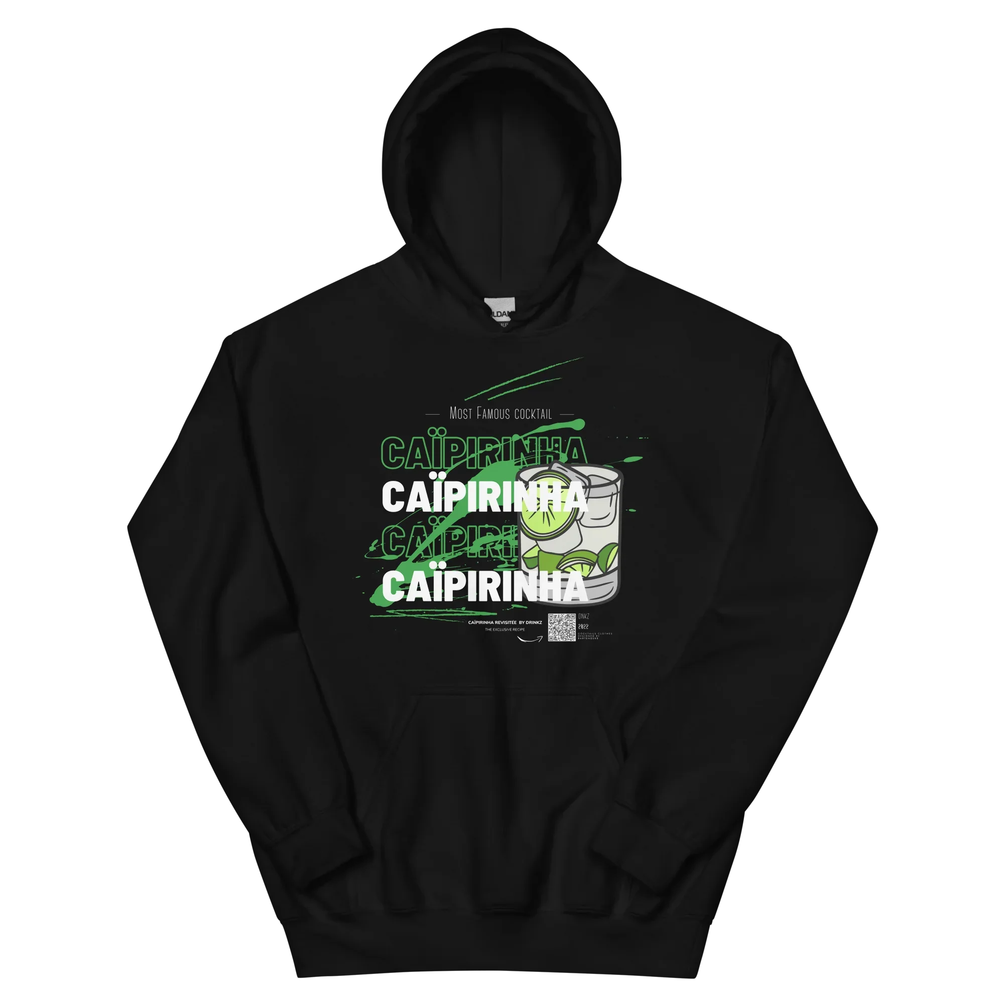 Hoodie DNKZ "Caïpirinha" — sweat à capuche barman barmaid cocktail caïpirinha streetwear