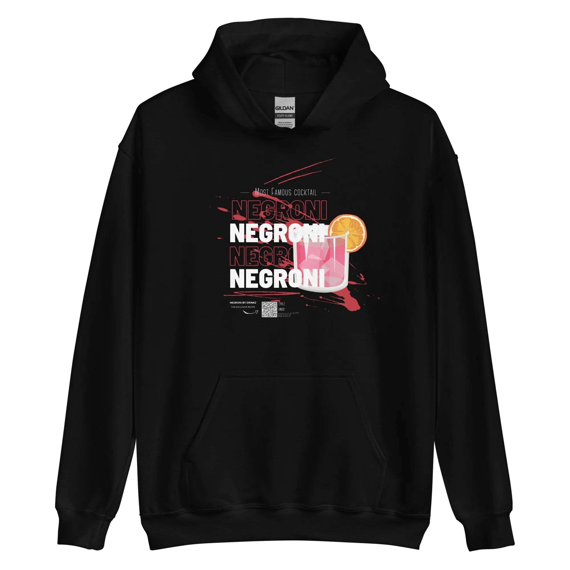 Hoodie DNKZ "Negroni" — sweat à capuche barman barmaid cocktail negroni streetwear